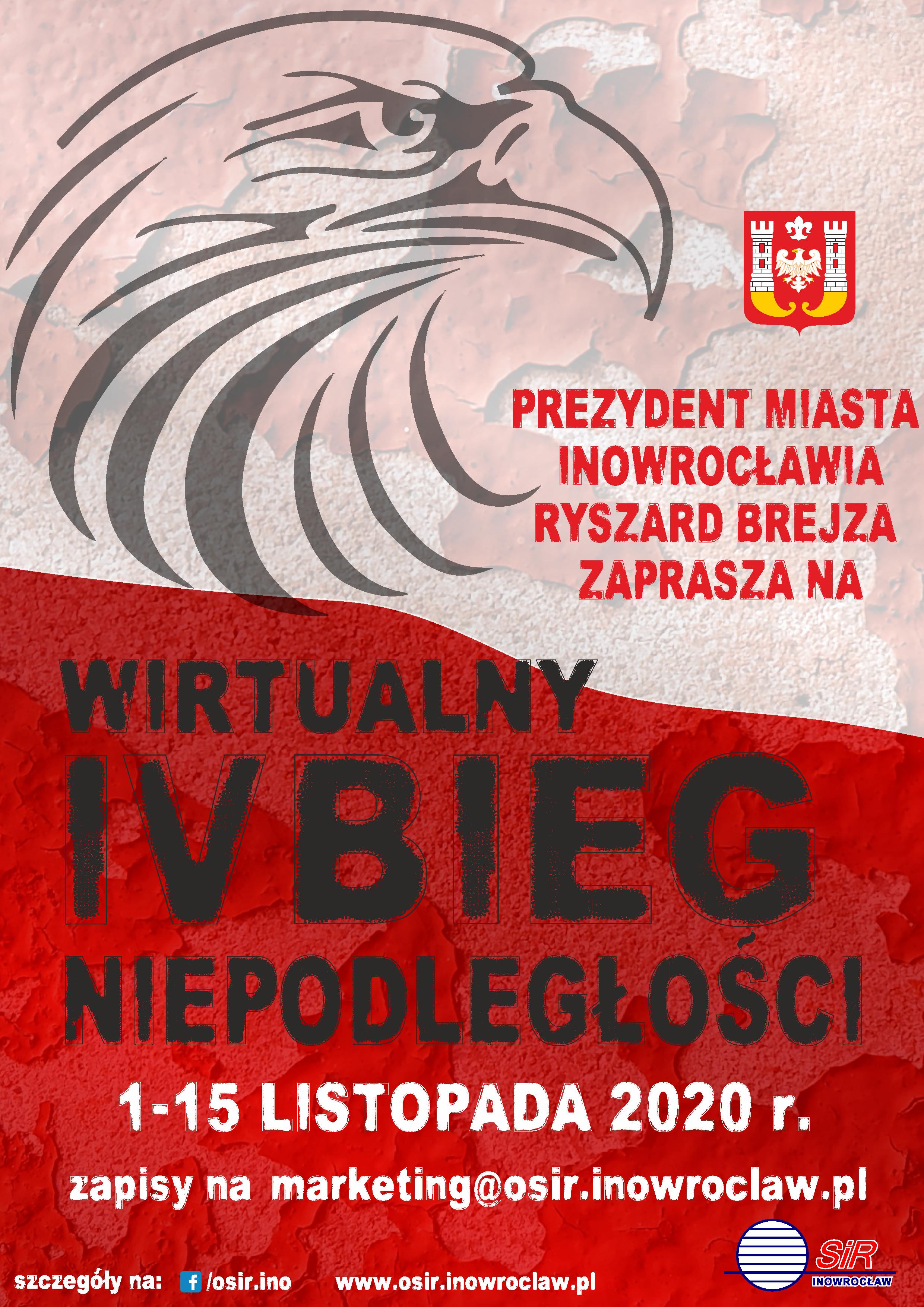 Plakat IV Wirtualny Bieg Niepodległości