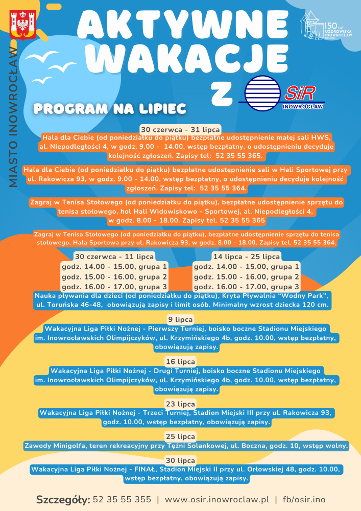 plakat aktywne wakacje