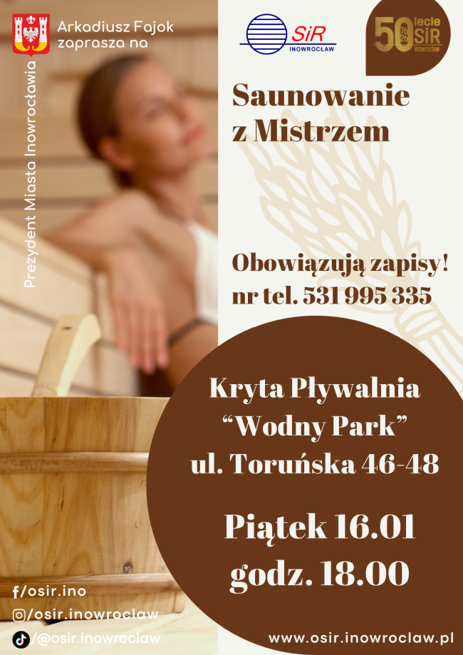 Plakat saunowanie z mistrzem